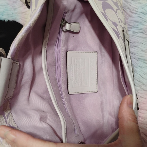 RARE! Auth Coach Lavender Soho Signature Braided Flap Small Bag - Picture 12 of 15